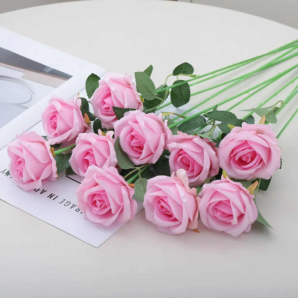 5 Stücke Rose Künstliche Blumen Bouquet Seide Gefälschte Blume für Wohnkultur Garten Hochzeit Dekoration Outdoor Valentinstag Ornament – Detail 8