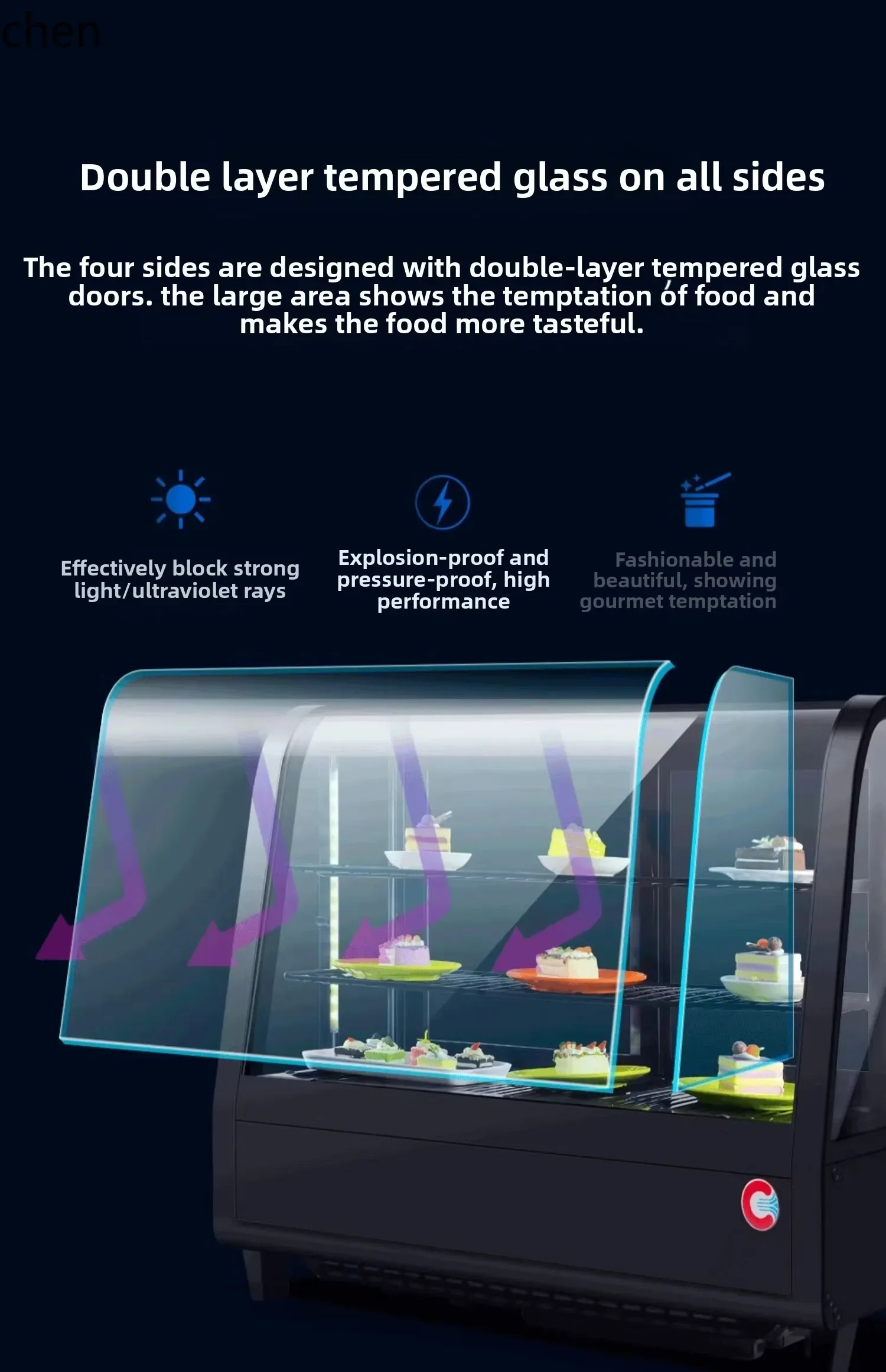 H20- Display Cabinet Dessert Cabinet Cake Display Cabinet Refrigerated Milk Commercial Dessert
