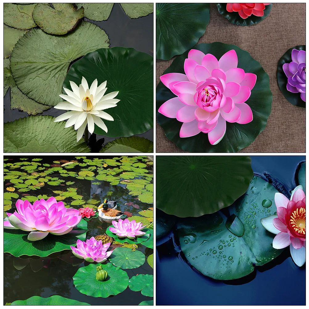 3pcs EVA Artificial Lotus Leaves Floating Decor for Fish Tank Pond Garden Fountain Simulation Leaf Pool nament