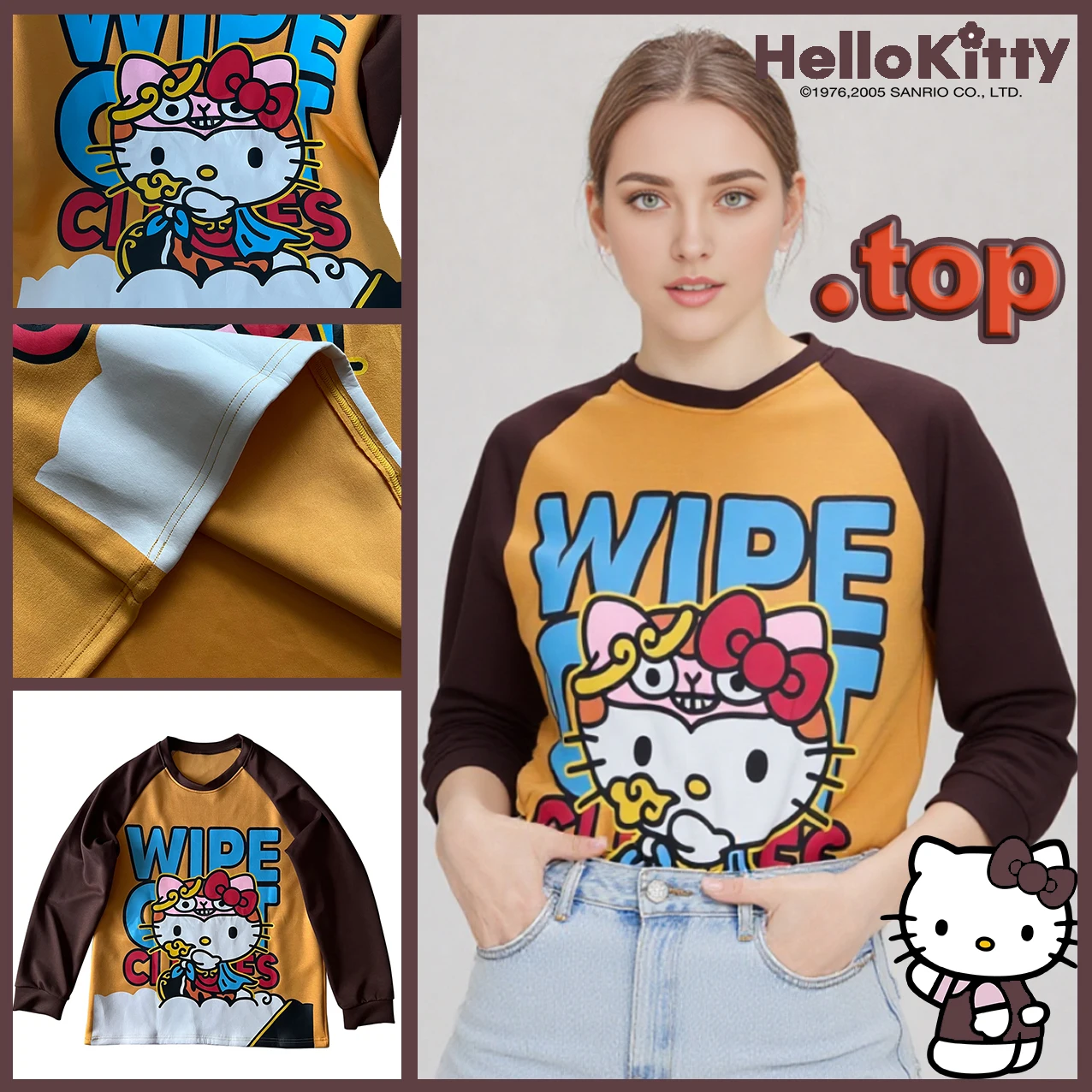 

Новые осенние модные топы с длинными рукавами в стиле аниме «Hello Kitty» Y2k с мультяшным принтом, готическая мода для мальчиков и девочек