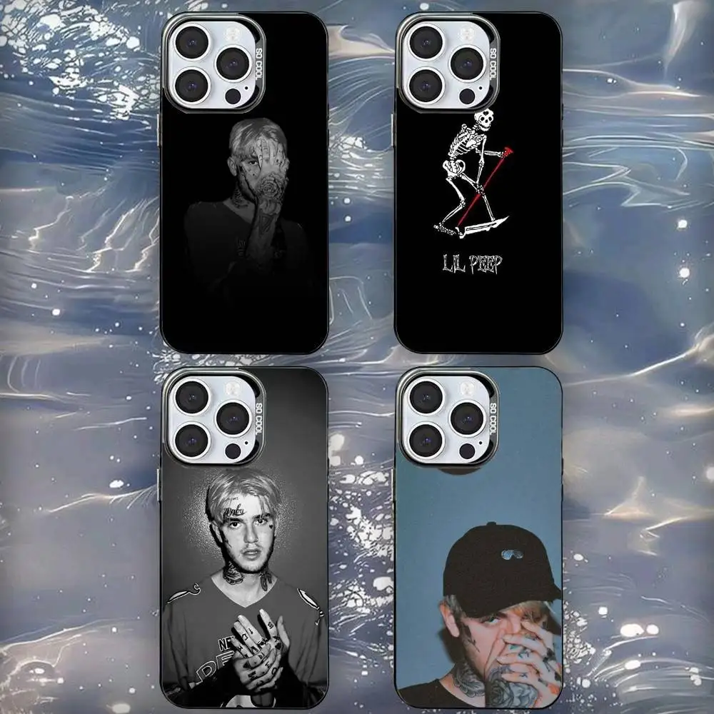 

L-Lill Rapper P-Peeps Phone Case For iPhone 16,15,14,13,12,11,Mini,Pro,SE,MAX Black Matte Shockproof Cover