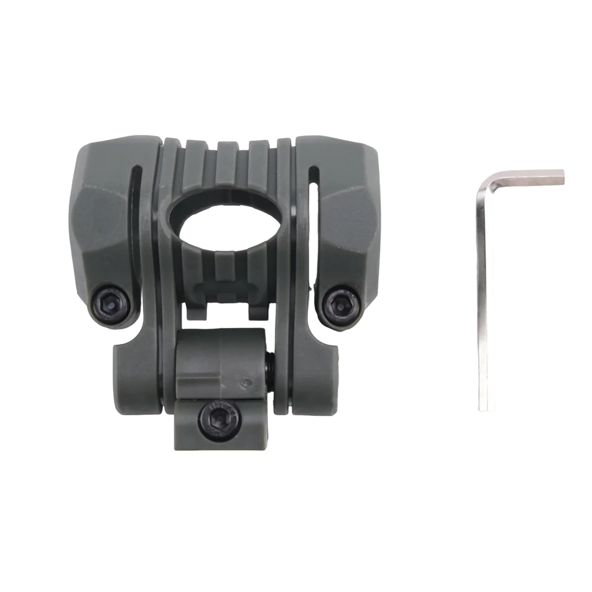 Helmet Special Lighting Flashlight Rail Helmet Accessories 25mm 5 Position Torch Clamp Torch Holder,ArmyGreen