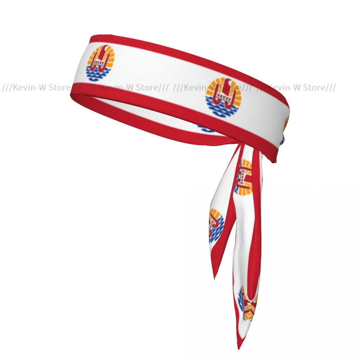 Tie Headbands Flag Of French Polynesia Sports Head Band Athletic Sweatband Bandana Sweat Wicking