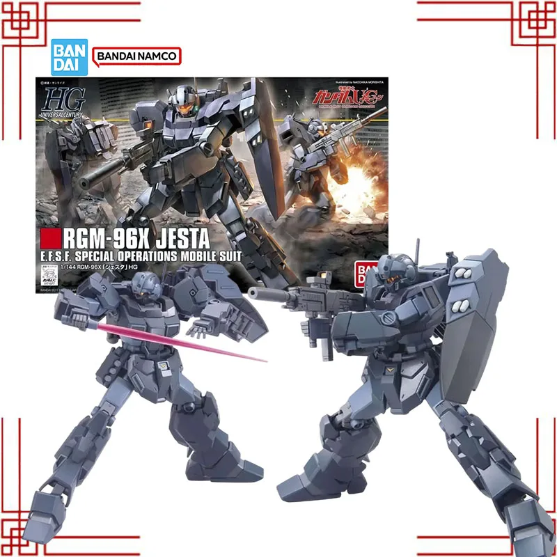 In Stock Bandai Genuine Gundam Model Kit HGUC 1/144 130 RGM-96X Jesta Anime Action Figure Assembly Collection Toy Christmas Gift