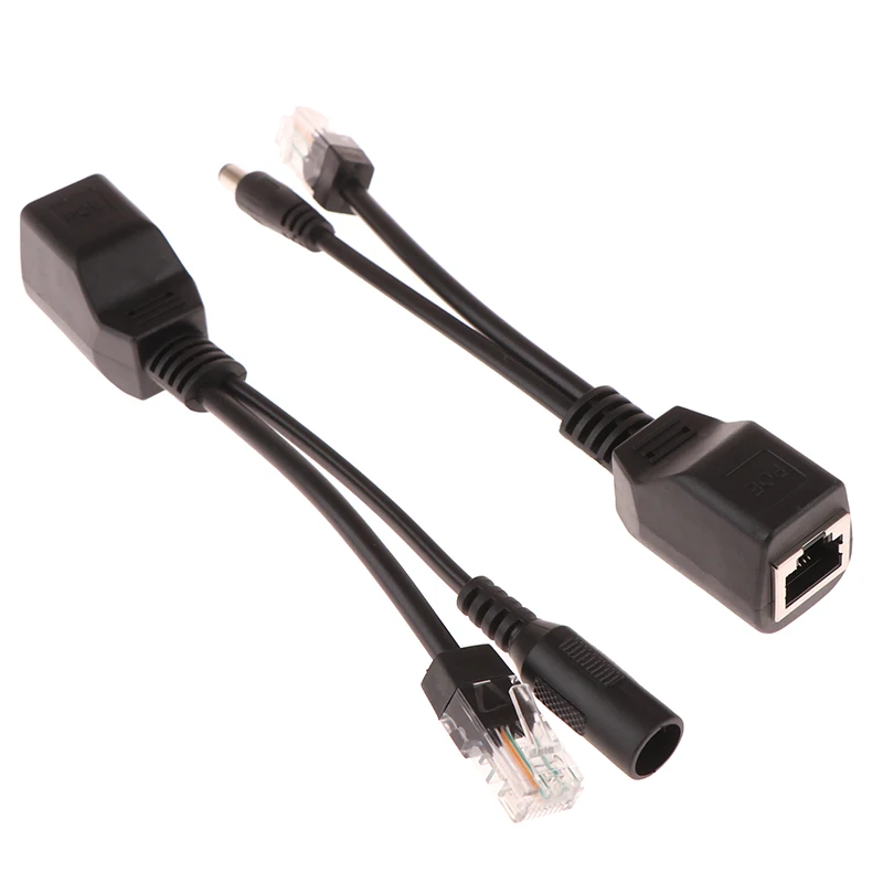 1 Pair Passive Power Over Ethernet Adapter Cable POE Cable POE Splitter RJ45 Injector Power Supply Module 12v