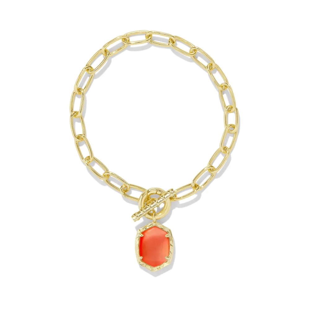 

VKVVA Fashion Jewelry Gold-plated Link and Chain Bracelet in Ivory Mother-of-pearl for Women Birthday Gifts