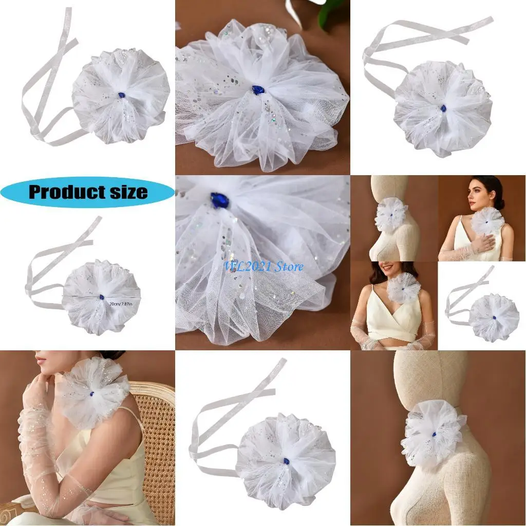 

G5GC Bridal Hair Accessory with Sequins Detail Lightweight Tulle Wedding Veil