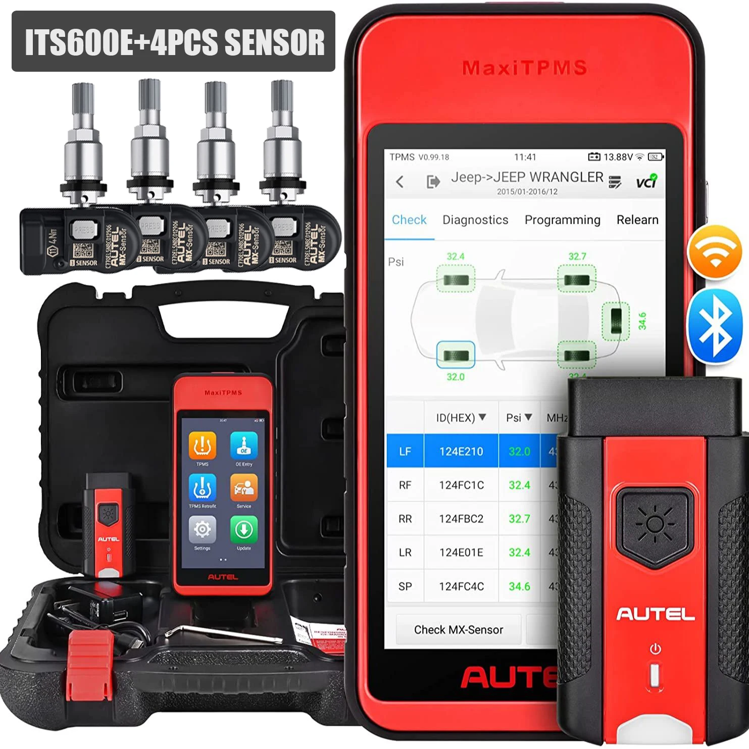 Autel MaxiTPMS ITS600E TPMS Relearn Programming Activate Tool, OBD2 Wireless Diagnostics Scanner, Auto VIN Oil Reset BMS SAS EPB