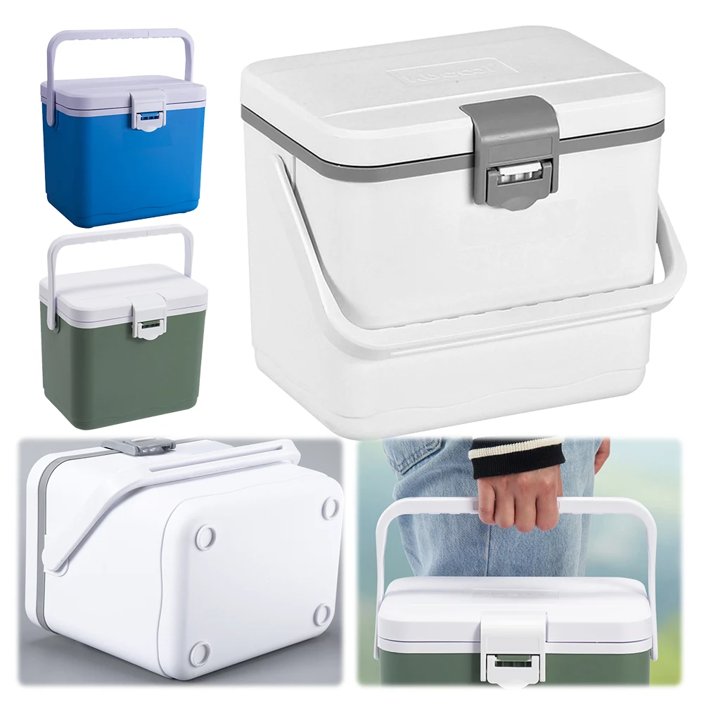 

Портативный изотермический контейнер-холодильник 4,5 л с ручкой, мини-морозильник, термобокс для хранения продуктов, для пляжа и пикника