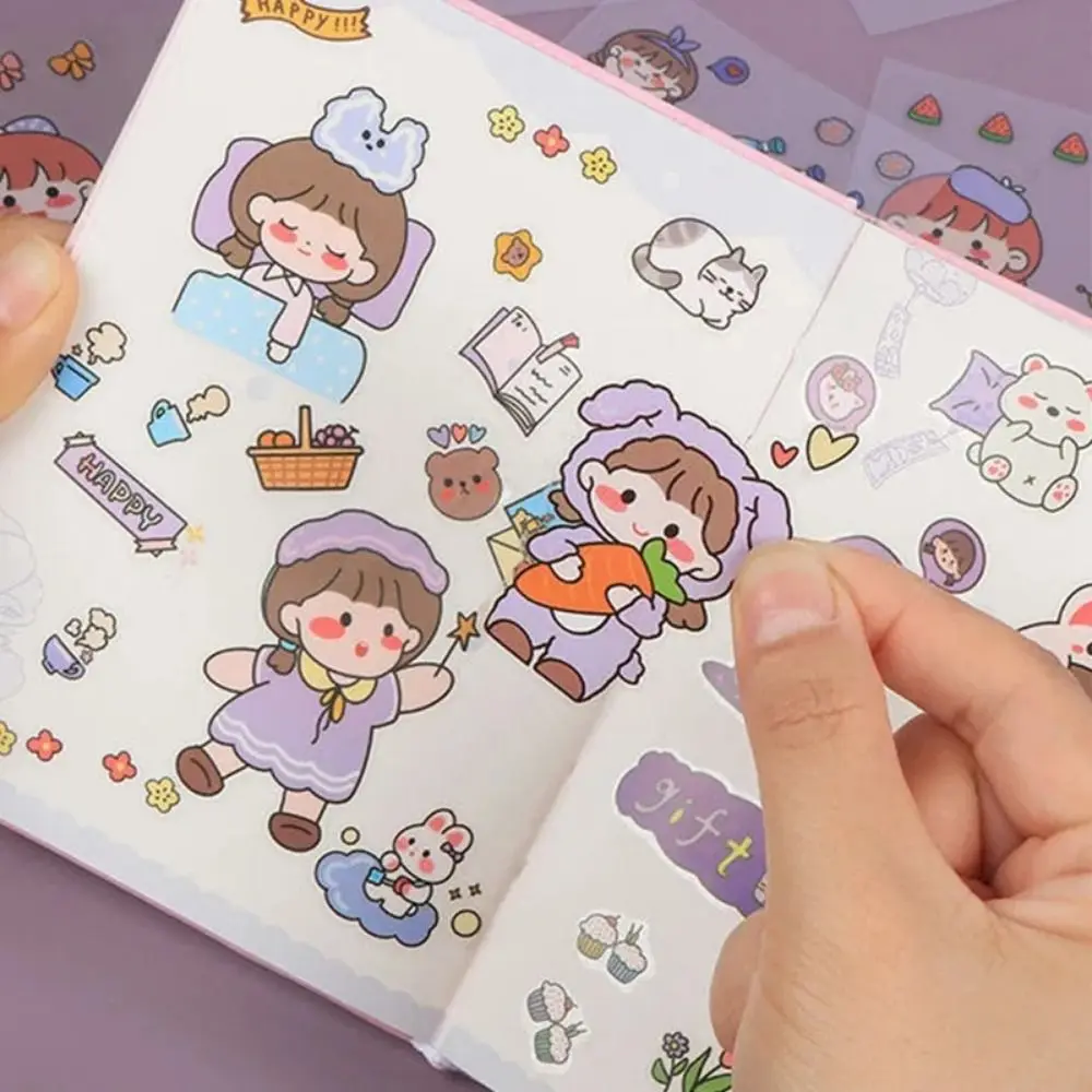 10/20/50Pcs Cute Cartoon Patterns PVC Stickers Transparent DIY Notebook Decoration Waterproof Scrapbook Decor