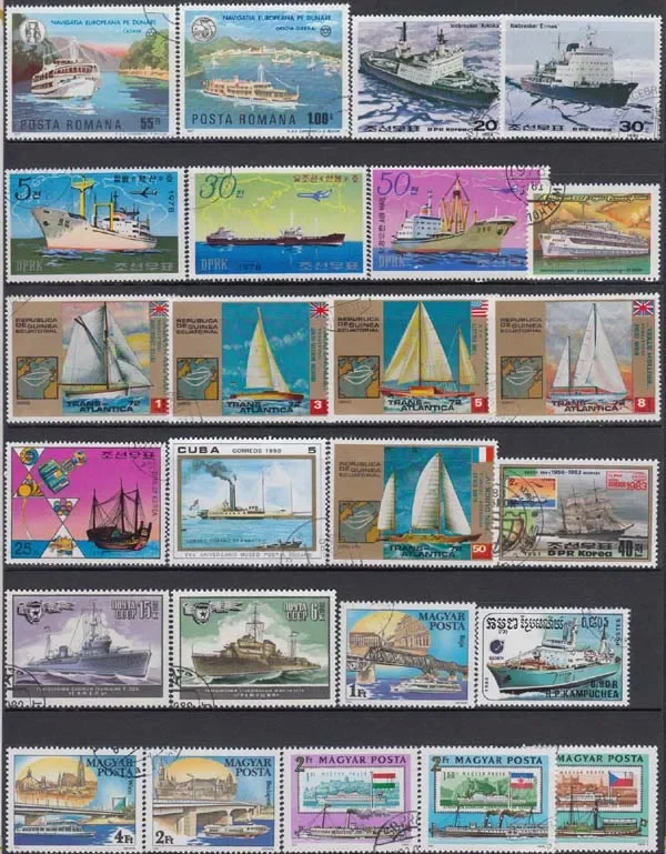 50Pcs/Lot Boat Ship Sail All Different From Many Countries NO Repeat  Postage Stamps for Collecting