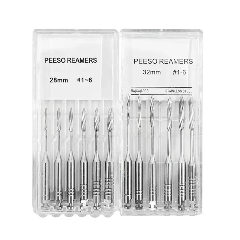 6Pcs/Pack Dental Endodontic Gates Drills Peeso Reamers Rotary 32mm/28mm Stainless Steel Endo Files Engine Use Dentistry Tools