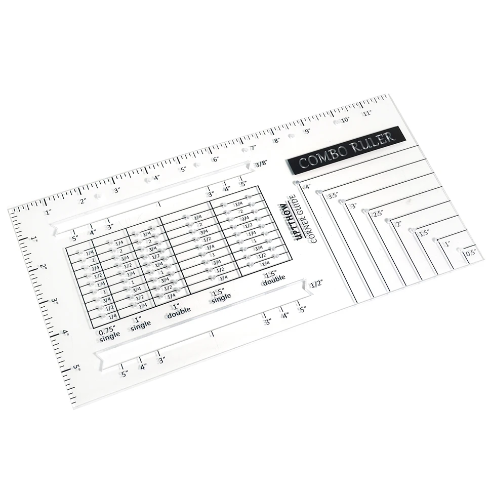 1PC Zipper Ruler Guide Acrylic Leather Sewing Template Accessories Leathercraft Corner Slot Chisel Hole Spacing Mark Tool Rivet