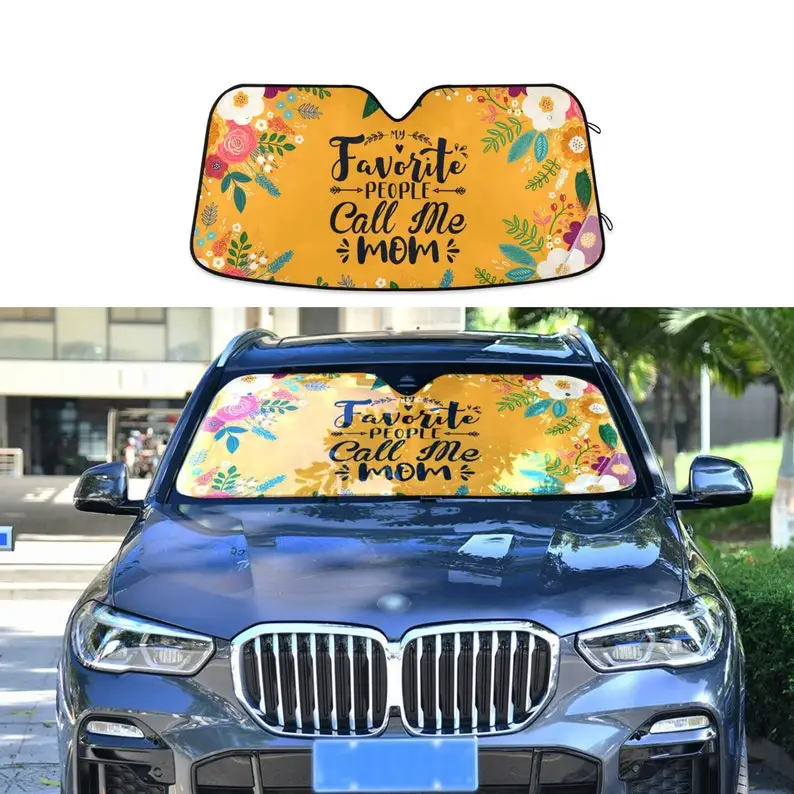 Car Auto Sun Shade, Personalized Windshield Car Accessories, Auto Protector Window Visor Screen Decor, Auto Parts, Gifts for Mom