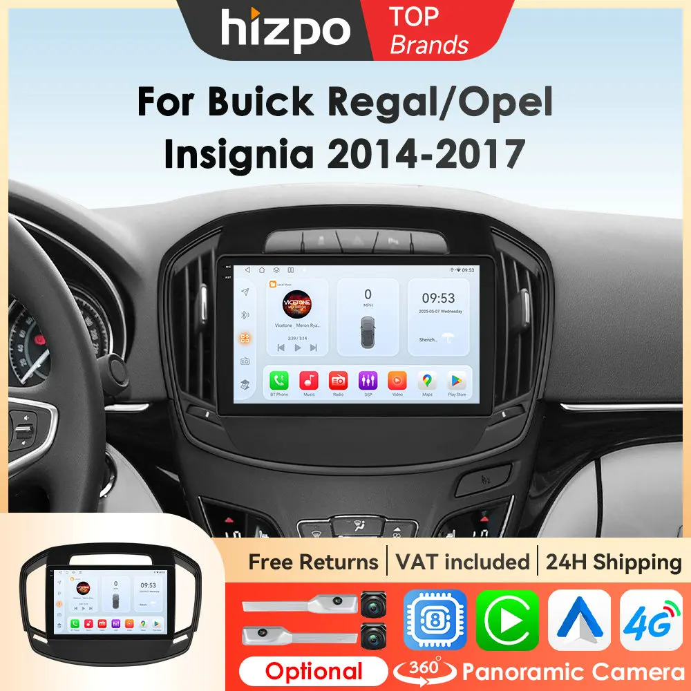 Hizpo 8Core Auto Stereo Für Buick Regal/Opel Insignia 2014 - 2017 Navigation GPS Für Apple Carplay 2Din Android Auto 4G WIFI DSP