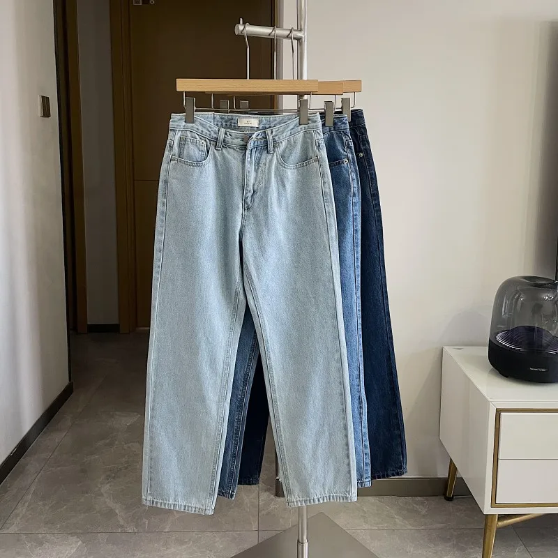 

Faionable Retro Waed Denim Jeans Men's Loose Straight Casual Pants Spring 2023 Trendy Brand Youth ular Straight Tube