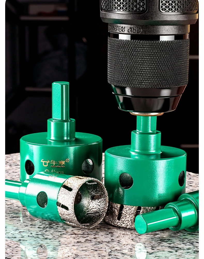 Diamond Core Drill Bits Set Ceramic Tile Hole Saw with Position Drill Angle Grinder Hole Opener for Glass Marble Granite Stone