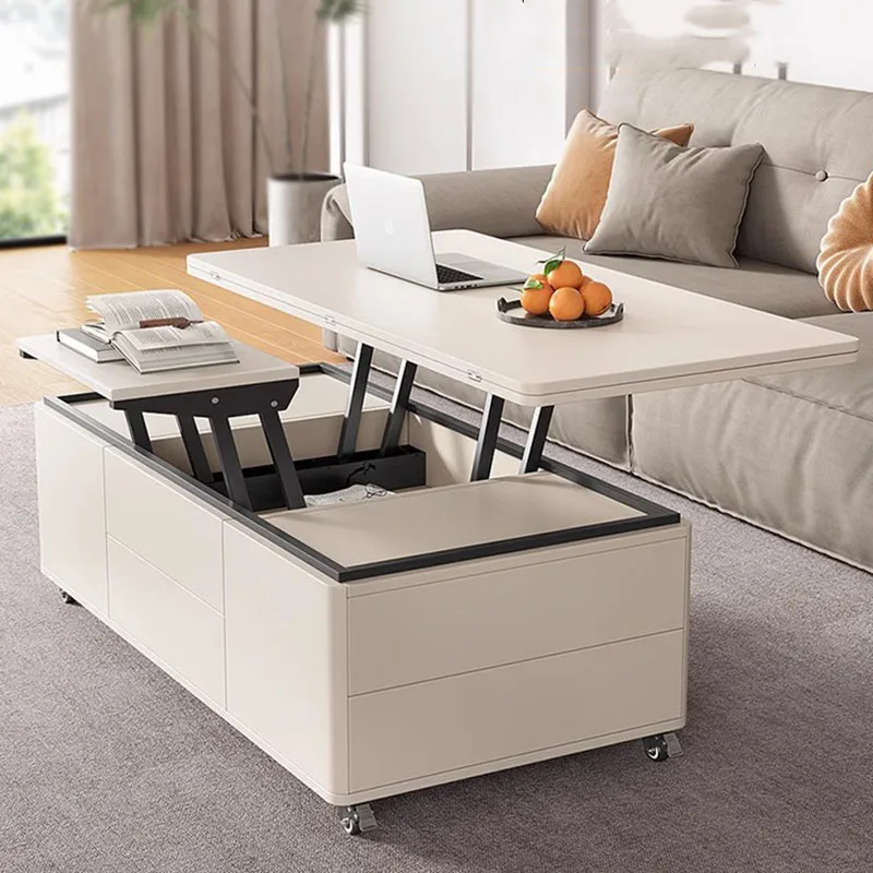 Kawaii Design Coffee Table Storage Rectangle Floor Modern Nordic Coffee Table Whit Minimalist Mesita Auxiliar Home Furniture