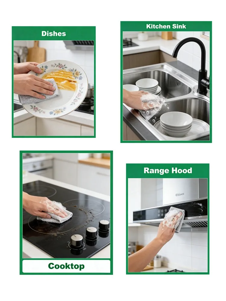 6Pcs Stainless Steel Wire Dishcloth Non-Scratch Reusable Kitchen Cleaning Rag for Pots Pans Dishes Sinks  shoes