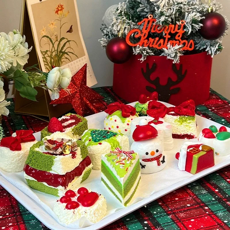 DIY Navidad Squeeze Set hecho a mano Kawaii Squishies regalo de Navidad pegajoso Squishy pata de gato Jelly Kitty Paw Squishy