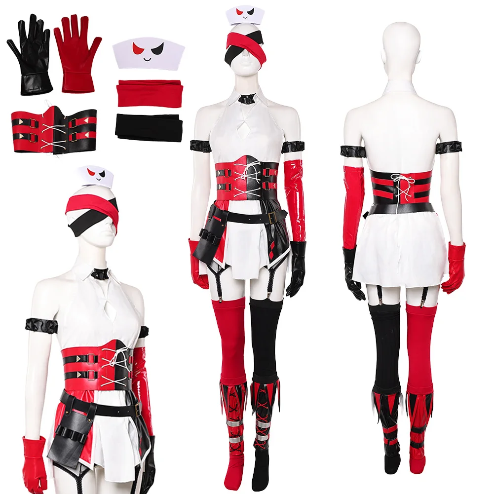 

Женский антигерой, косплей, Quinzel, платья медсестры, одежда, вечерние костюмы для ролевых игр, маскировочная одежда, костюм на Хэллоуин для женщин и взрослых