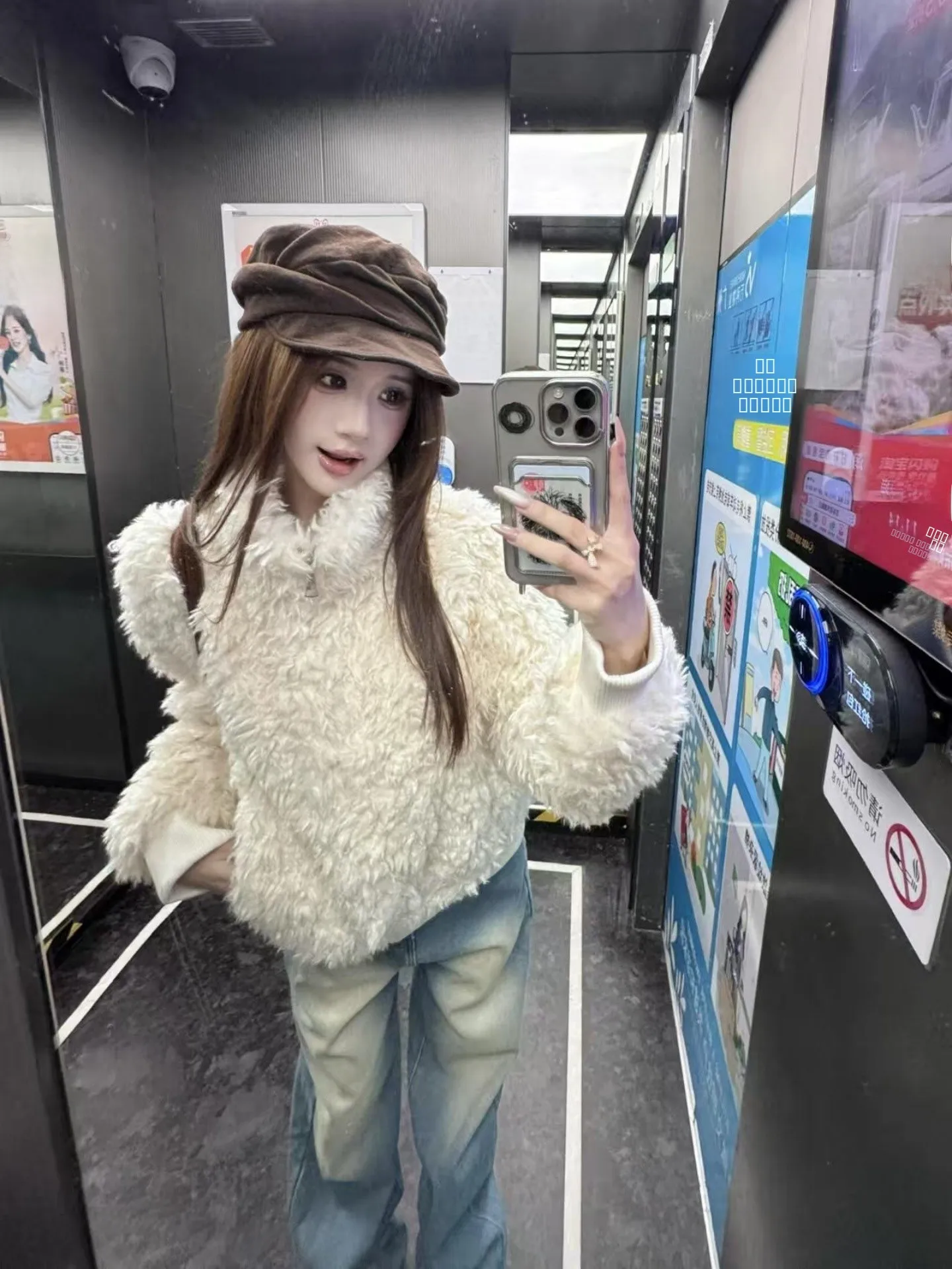 

Осенне-зимняя свободная куртка из овечьей шерсти для женщин, повседневная, с воротником-стойкой, на молнии, утепленная, с длинными рукавами, кожаное пальто