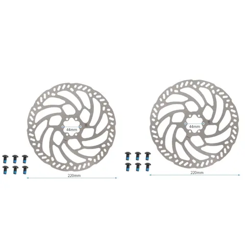 Cykelbroms Skivbroms För ROTOR 220mm 6-håls 44mm Ebike Scooter Elcykel 2.3/2.8MM Förtjockade Bromsbelägg Cykeldelar 10 best sales 220 mm skivrotor - №6