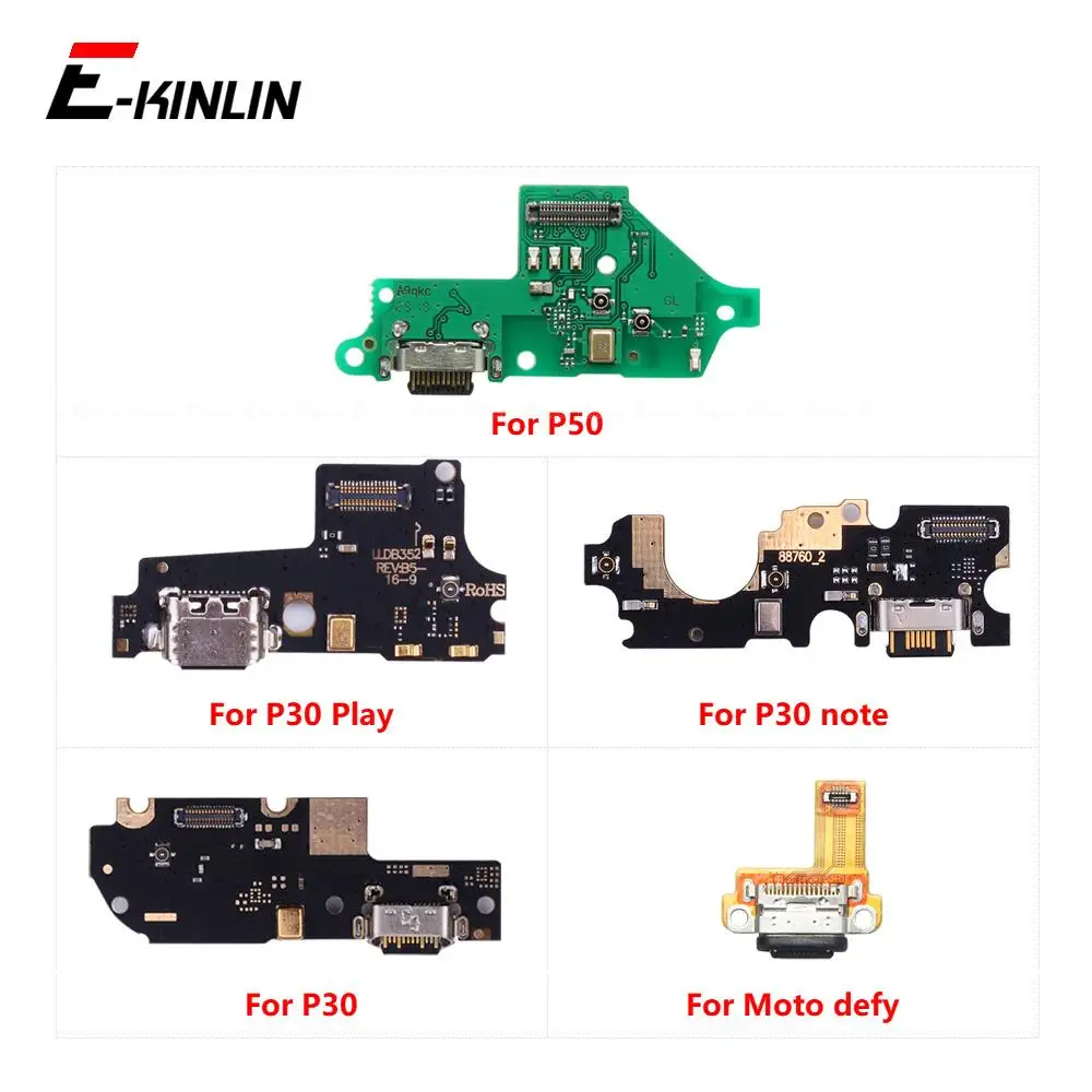 USB Charging Port Dock Plug Connector Charger Board With Mic Flex Cable For Motorola Moto P30 Note Play P50 defy