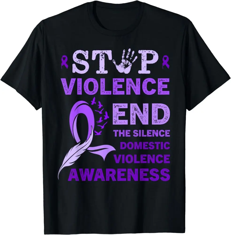 

Family Domestic Violence Awareness Ribbon Tee Shirt Unisex T-Shirt Men's and women's T-shirts