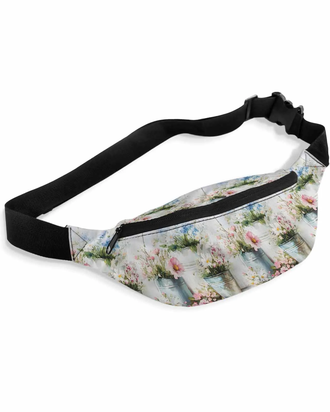 

Vintage Spring Daisies Flowers Waist Bag Women Men Belt Bags Large Capacity Waist Pack Unisex Crossbody Chest Bag