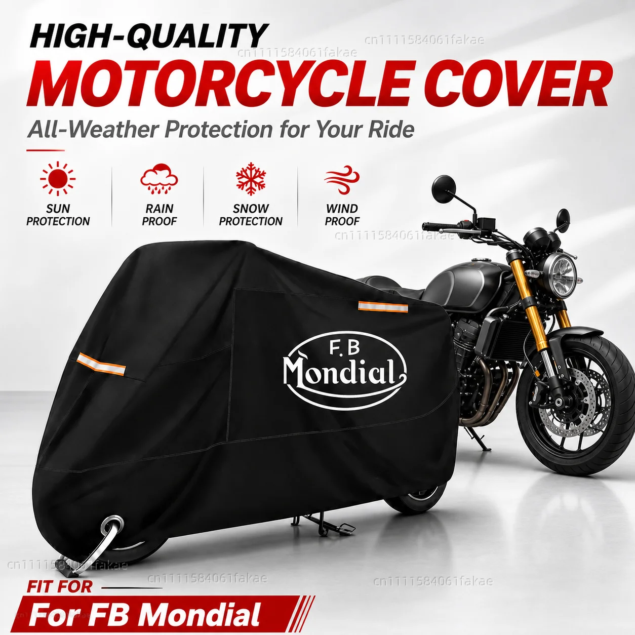 Cubierta impermeable para motocicleta, para exteriores, para todas las estaciones, a prueba de polvo, protección UV, cubierta para lluvia para Moto Scooter, para FB Mondial Flat Track HPS 125