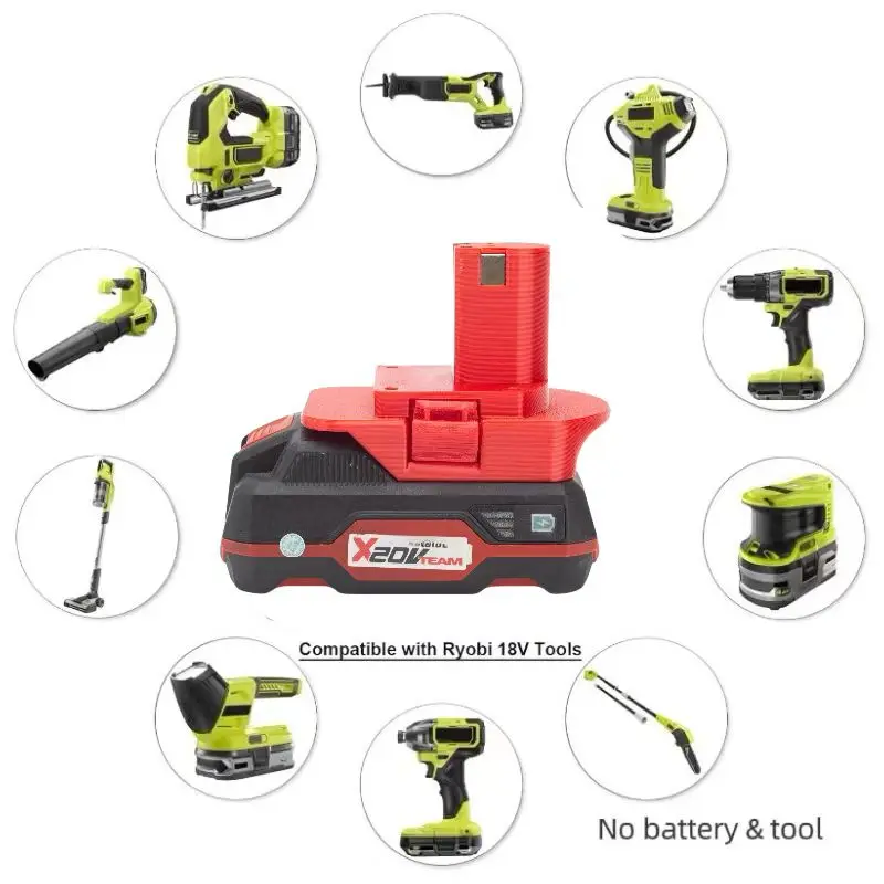 Batteries Converter Adapter For  Lidl Parkside X20V Team Lithium Ion Convert To Ryobi 18V Cordless Tool (﻿Adaptor Only)