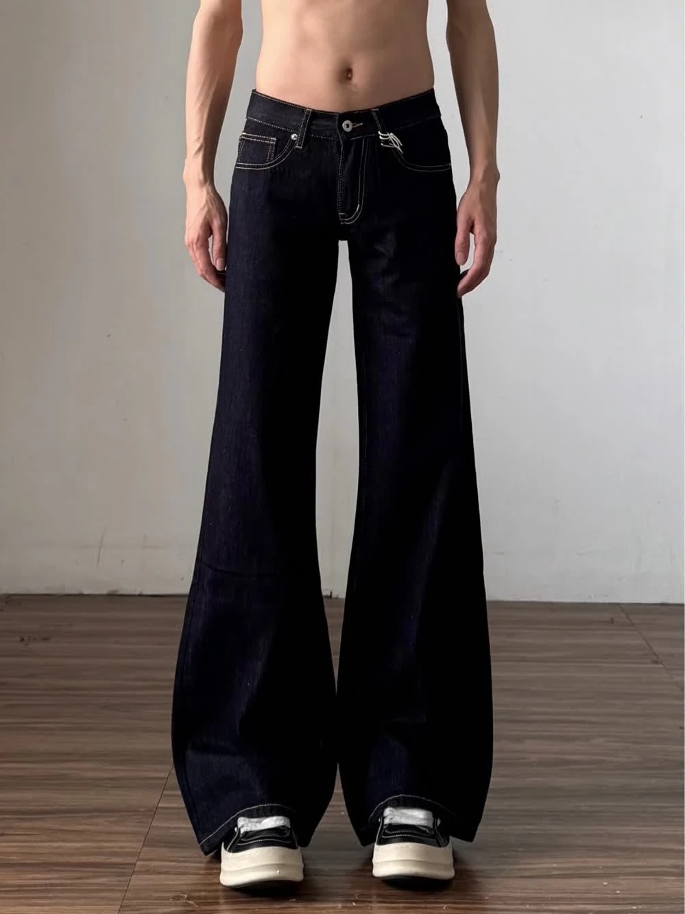 

American Retro Low Waist Flared Jeans Men's High Street Straight Casual Slimming Narrow Leg Pants Autumn Winter Jeans