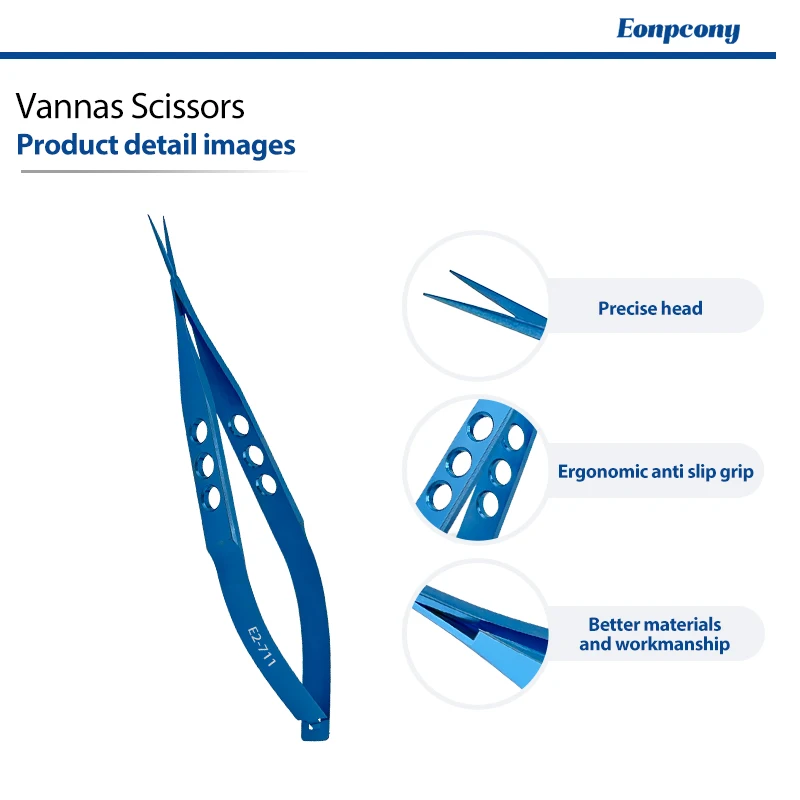 Titanium Alloy Vannas Spring Micro Scissors Ophthalmic Capsulotomy Scissors Straight Curved Tip Eye Microsurgery Instrument