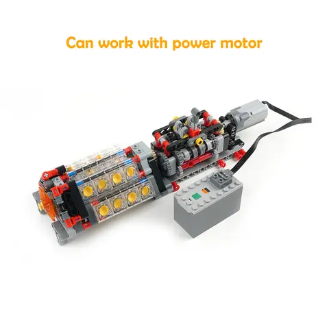 एमओसी टेक्निकल 6 स्पीड गियरबॉक्स+वी16 इंजन मॉडल एपीपी पावर मोटर एम मोटर एए बैटरी बॉक्स बिल्डिंग ब्लॉक DIY क्रिएटिव इलेक्ट्रिक खिलौना 10 best sales लेगो इंजन - №5