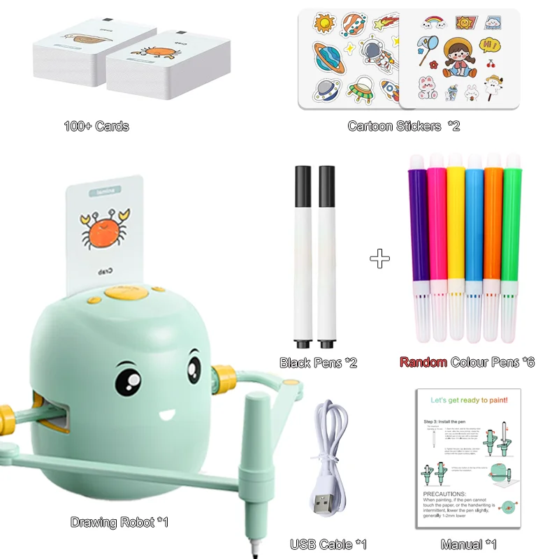 English layout automatic drawing robot children's technology baby automatic painting learning machine smart toy gift