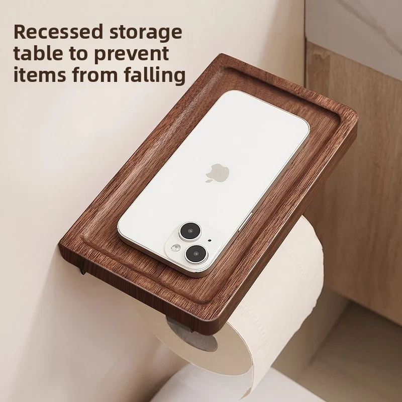 

Держатель для рулонов полотенец, деревянная подставка для туалетной бумаги, настенный держатель для ванной комнаты, полка для хранения.