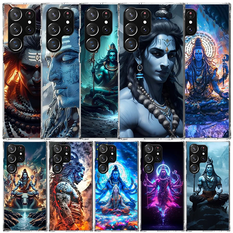 Lord Shiva Hindu God Buddha India Phone Case For Samsung Galaxy S25 S22 S23 S24 Ultra S21 S20 FE S10 Plus S10E + Soft TPU Back C