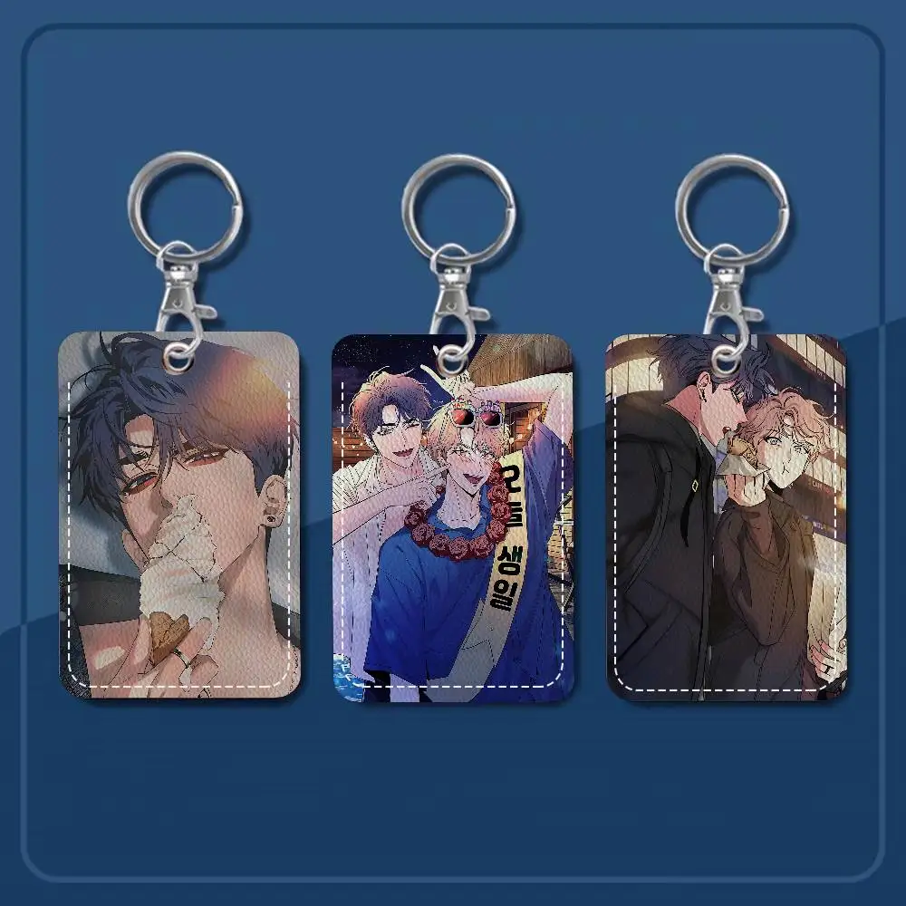 

Sketch Bl Anime Card Holders Student ID Card Protective Cover Cases Student Campus Access Cards Key Chain Anti-lost