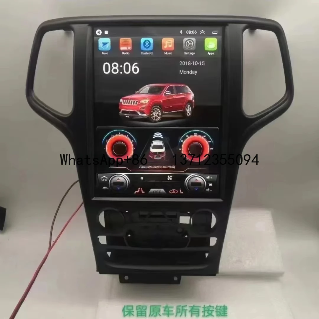 12.8'' Tesla Vertical Screen Android 12 Car Navigation Radio DVD Player For JEEP GRAND CHEROKEE 2014-2017