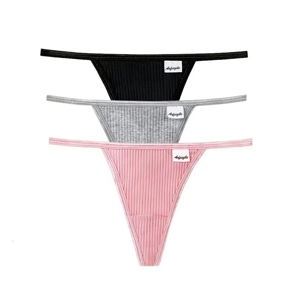 3 pezzi cinghie biancheria intima senza cuciture perizoma in cotone donna sexy confortevole traspirante T-back bikini intimo S-XL