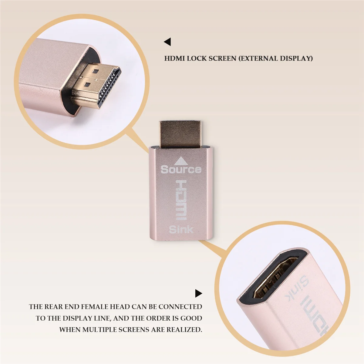 حامل إشارة شاشة بقفل HDMI ، محول افتراضي KVM HDMI2.0 ، eded DDC ، قابس وهمي لمحاكي شاشة HDMI ، حتى 3840X2160