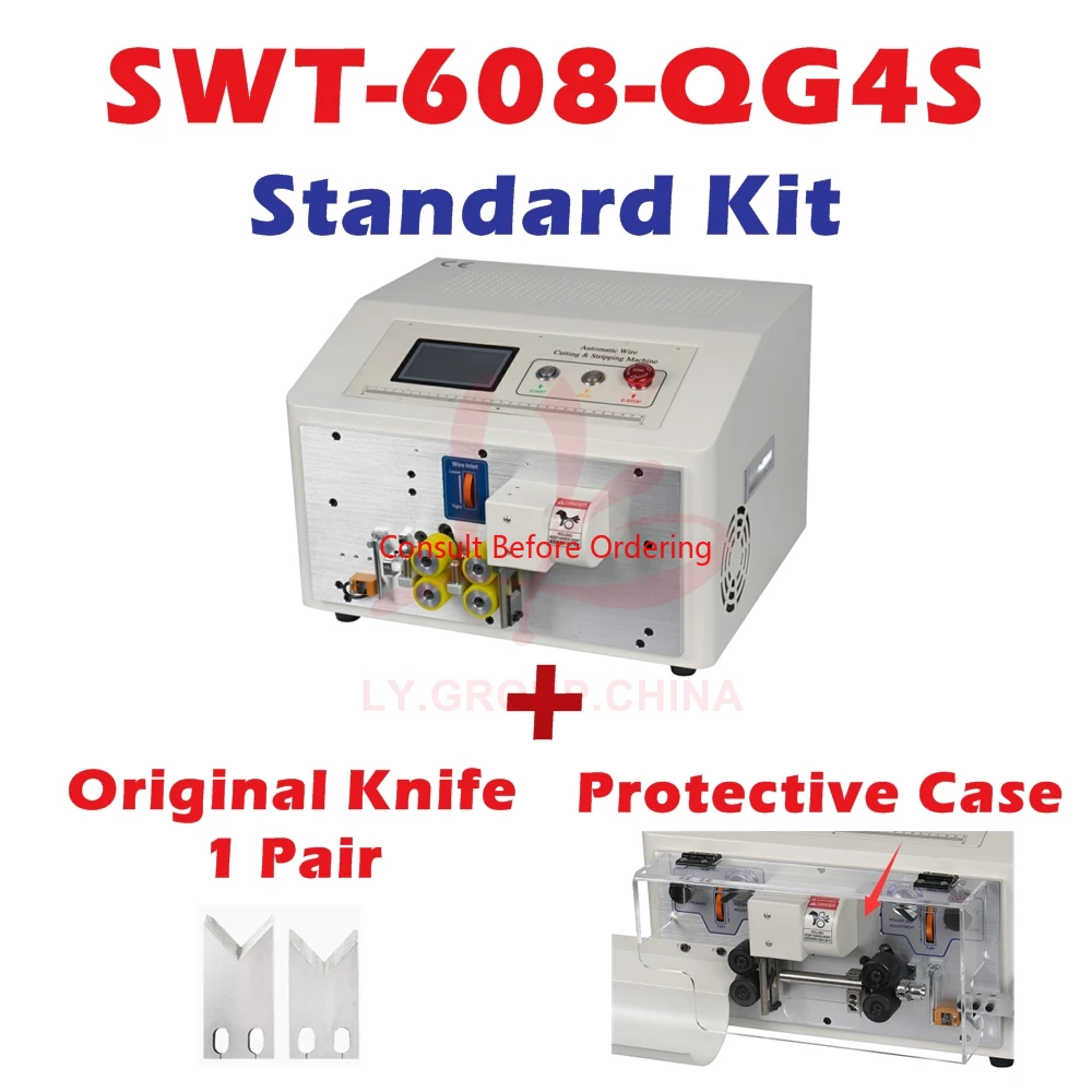 SWT-608-QG-4S التلقائي سلك أنبوب التغطيه آلة قطع الأنابيب لقطع كابل الأسلاك تجريد آلات تقشير 220 فولت 110 فولت