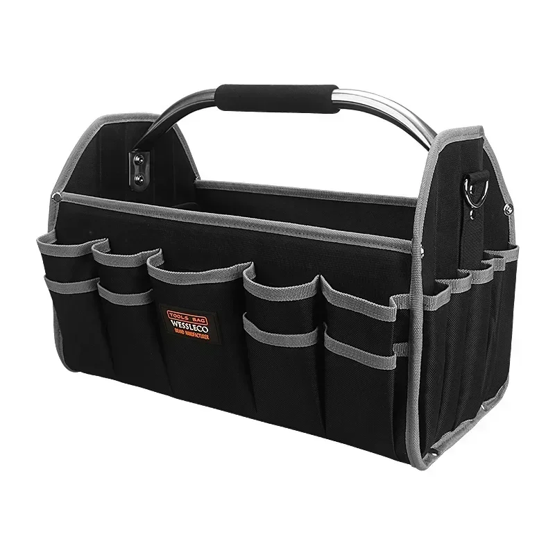 Multifunctional Stainless Steel Tool Bag Shoulder Handbag Electrician Large Capacity Waterproof Wear-resistant Toolbag