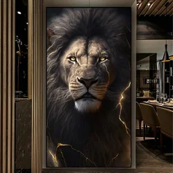 Black Lion 5d Diy Diamond Mosaic Full Square Round Diamond Painting New 2024 Pictures Of Rhinestone Cross Stitch Kit Home Decor﻿