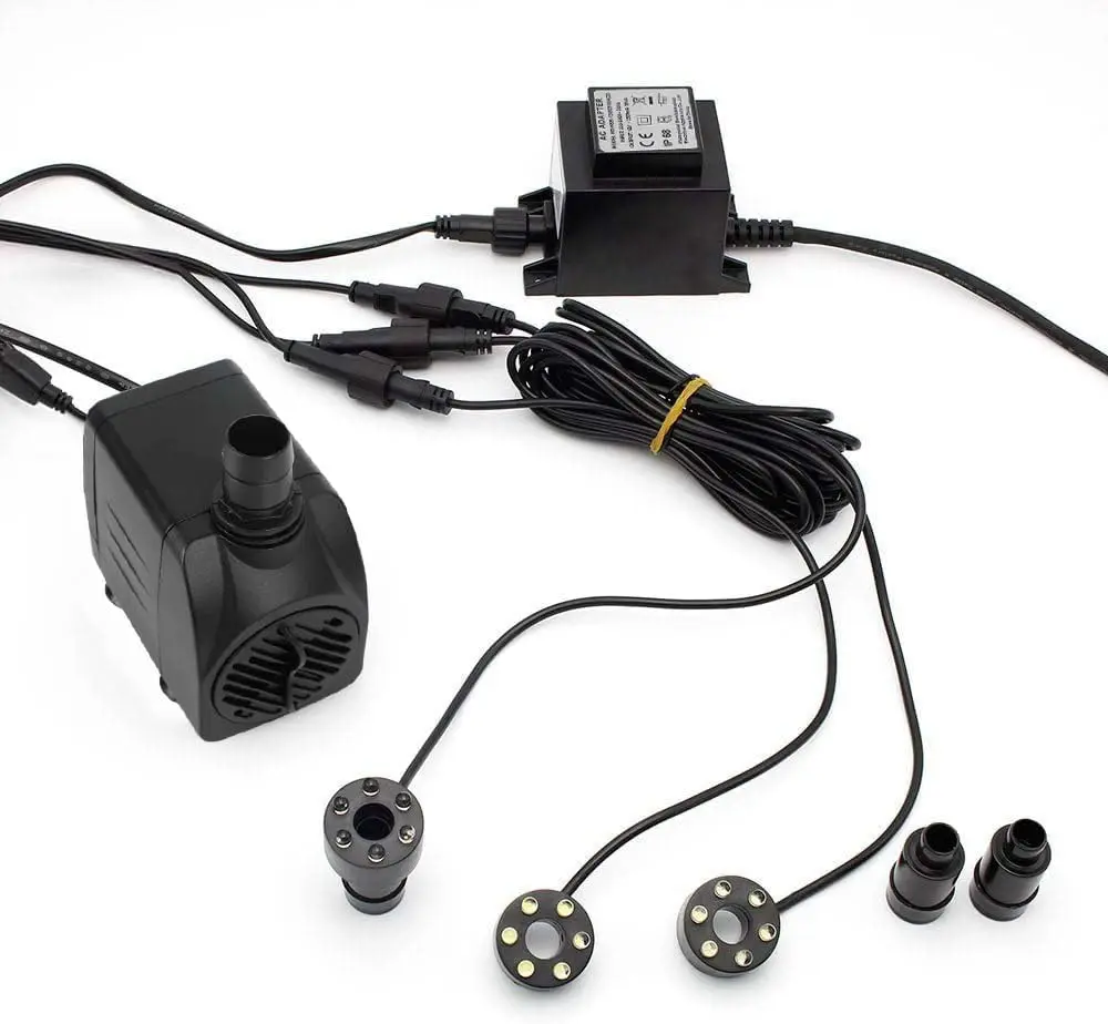 Forever Speed Springbrunnenpumpe mit LED-Ring, 3 x Weiß, LED-Beleuchtung, 1500 l/h
