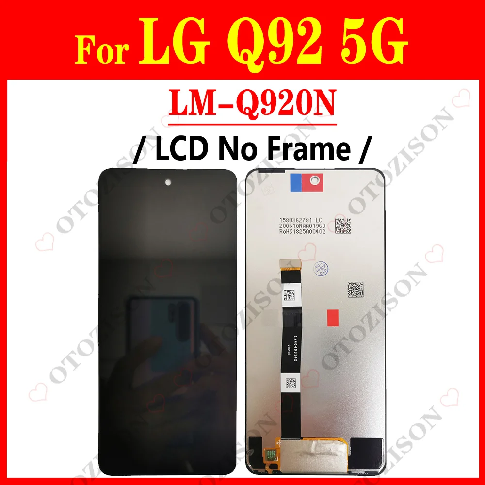 Display For LG Q92 5G LCD With Frame Q6 Q7 Q8 Q9 Q51 Q60 Q61 Q70 Screen Touch Digitizer Assembly LM-Q920N LM-Q925S Replacement