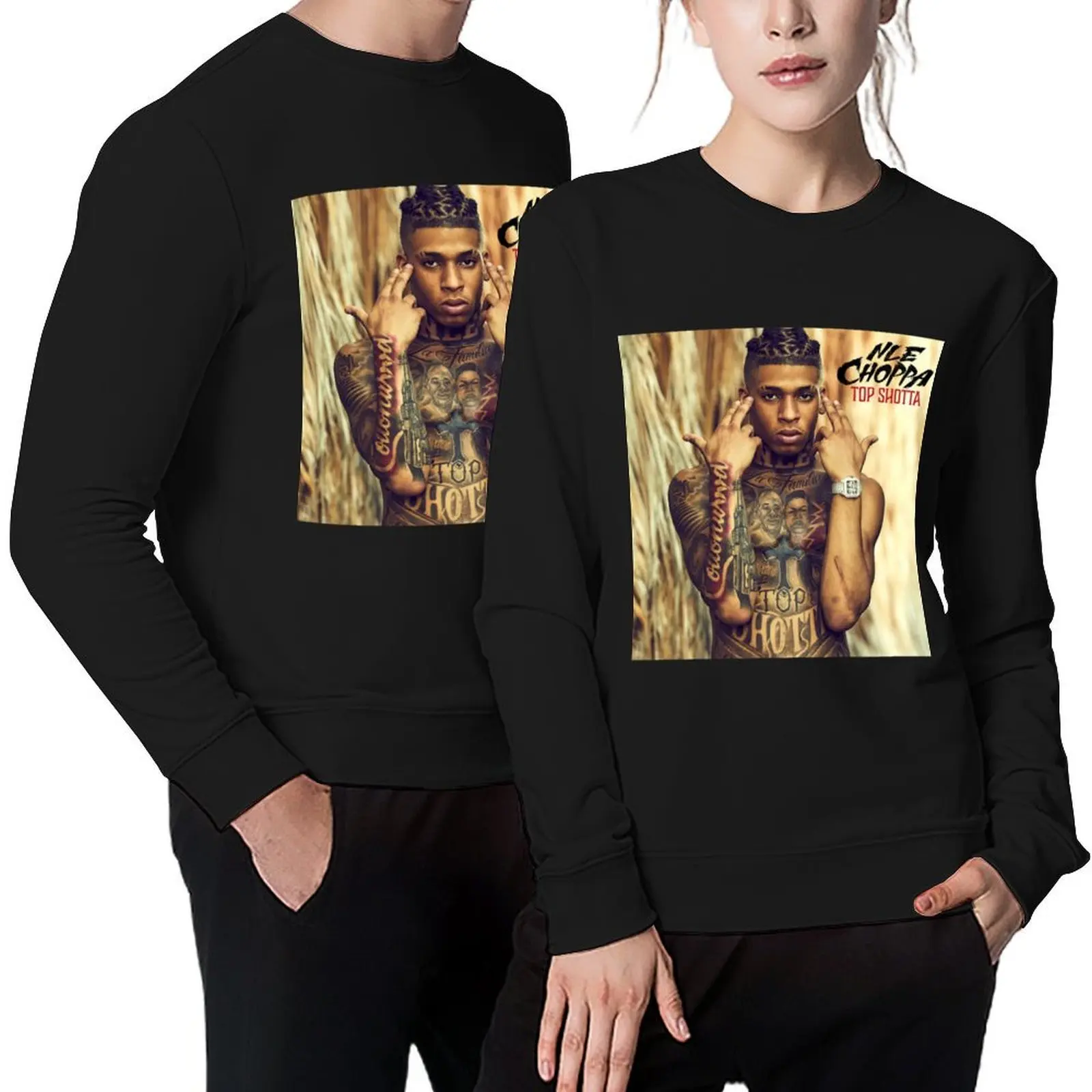 

NLE Choppa Pullover autumn clothes anime clothes korean style clothes men's oversize sweatshirt