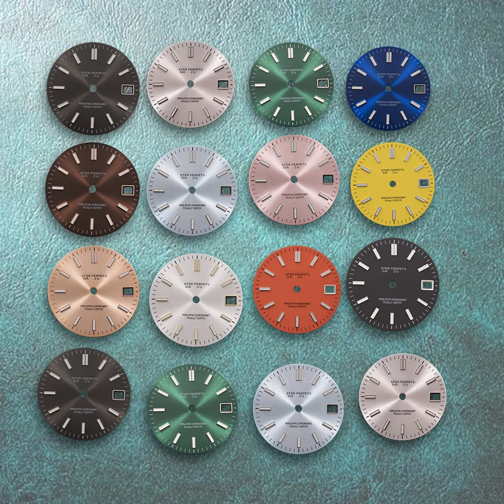 28.5mm S Logo New Sun NH35 Log Dial Fit NH36 Movement Ice Blue Luminous Quality-Delicate Watch Modification Accessories