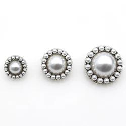 10Pcs Round Pearl Alloy ButtonsDIYWhite K Sewing Craft Decorative jewelry Accessories Beautifully Suitable for Creative Clothing